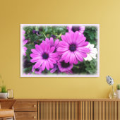 紫のデイジー キャンバスプリント (インサイチュ (リビング))