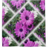 紫のデイジー シャワーカーテン (正面)