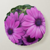 紫のデイジー ラウンドクッション (裏面)