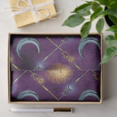 紫のデコパージュの太陽と月のパターン 薄葉紙 (ギフト)