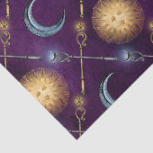 紫のデコパージュの太陽と月のパターン 薄葉紙 (詳細)