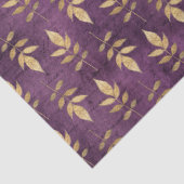 紫のデコペ葉ー上の金属金ゴールド 薄葉紙 (詳細)