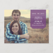 紫のデザイン日付のポストカードを保存 案内ポストカード (正面)