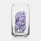 紫のデルフィニウムの花 ガラス缶 (正面)