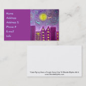 紫のデ飛んでいるコ市の猫たち 名刺 (正面/裏面)