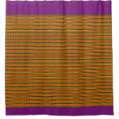 紫のトリム付きユーレイダイスシャワーカーテン シャワーカーテン (正面)