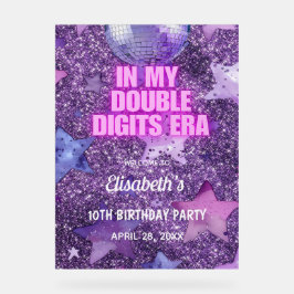 紫のトレンディーの私のダブルデジットの時代誕生日 アクリルサイン