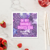 紫のトレンディーの私のダブルデジットの時代誕生日 スタンダードカクテルナプキン (インサイチュ)