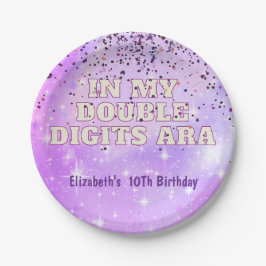 紫のトレンディーの私のダブルデジットの時代誕生日 ペーパープレート