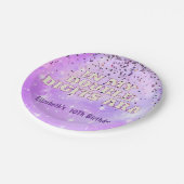 紫のトレンディーの私のダブルデジットの時代誕生日 ペーパープレート (アングル)