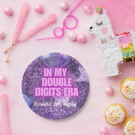 紫のトレンディーの私のダブルデジットの時代誕生日 ペーパープレート (パーティー)