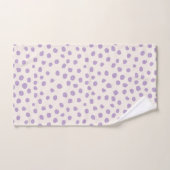 紫のドッ名門私立校風のモダントアニマルプリント バスタオルセット (ハンドタオル)