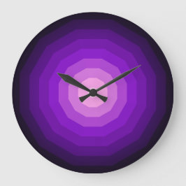 紫のドデカゴン数エレガントなし ラージ壁時計