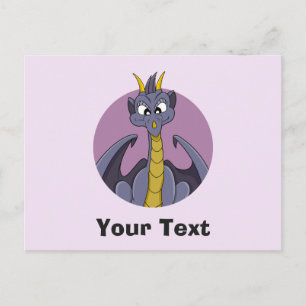 紫のドラゴンの漫画はがき ポストカード
