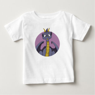 紫のドラゴンカートゥーンベビーTシャツ ベビーTシャツ
