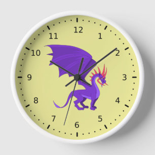 紫のドラゴン 壁時計