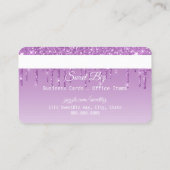 紫のドリップグリッタールッククレジットカード 名刺 (裏面)