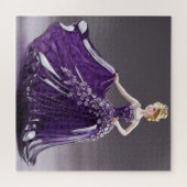 紫のドレスのクリスタルガラスプリンセス ジグソーパズル (横)