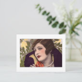 紫のドレスのビクトリアン美人 ポストカード (スタンド正面)