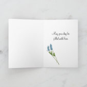 紫のドレスの女の子イースターカード シーズンカード (内部)