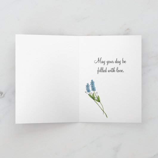 紫のドレスの女の子イースターカード シーズンカード (内部)