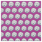 紫のドードル犬の布 ファブリック (見本)