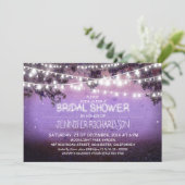 紫のナイトライトブライダルシャワー招待状 招待状 (スタンド正面)