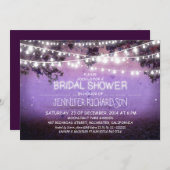 紫のナイトライトブライダルシャワー招待状 招待状 (正面/裏面)