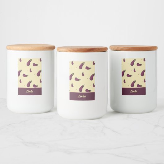 紫のナスの黄色 フードラベル (ボトル)