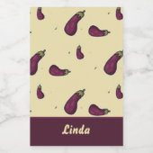 紫のナスの黄色 フードラベル (シングルラベル)