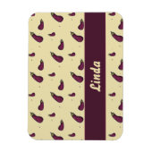 紫のナスの黄色 マグネット (縦)