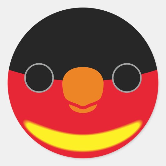 紫のナップの顔 ラウンドシール (正面)