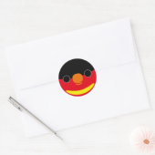 紫のナップの顔 ラウンドシール (封筒)