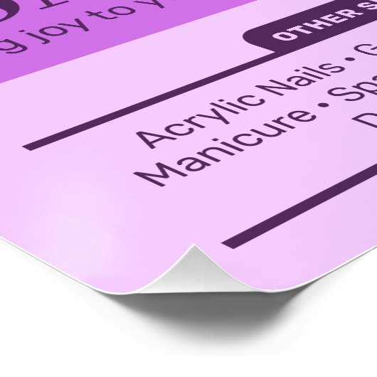 紫のネイルサロン、メイクアップアーティスト光沢ポスター ポスター (コーナー)