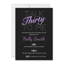 紫のネオンの誕生日の招待に30語を話す