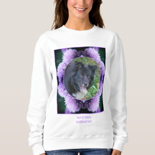 紫のネギパーソナライズされたが自分の写真を作成 スウェットシャツ (正面)