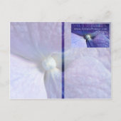 紫のハイドランジアイベントと結婚のお知らせ 案内ポストカード (裏面)