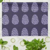 紫のハッピーイースター卵パターン キッチンタオル (折り畳み)