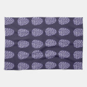 紫のハッピーイースター卵パターン キッチンタオル (横)