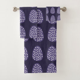紫のハッピーイースター卵 バスタオルセット