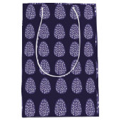 紫のハッピーイースター卵 ミディアムペーパーバッグ (正面)