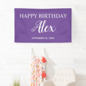 紫のハッピーバースデーパーティー名 横断幕 (インサイチュ)