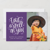 紫のハロウィンフォトカードに呪文をかけたんだ (正面)