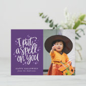 紫のハロウィンフォトカードに呪文をかけたんだ (スタンド正面)