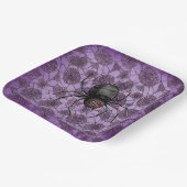 紫のハロウィーンスパイダーウェブ ペーパープレート (傾斜あり)