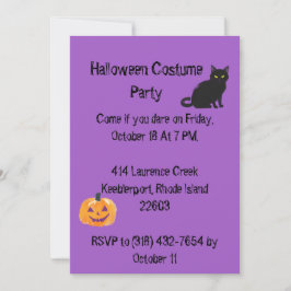 紫のハローウィンパーティ日付カードの保存 セーブザデート