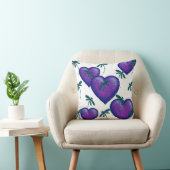 紫のハートとトンボ クッション (椅子)