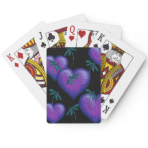 紫のハートとトンボ