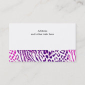 紫のハートと動物の毛模様 名刺 (裏面)