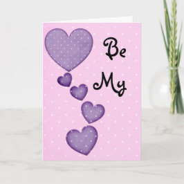 紫のハートのバレンタインカードになって シーズンカード